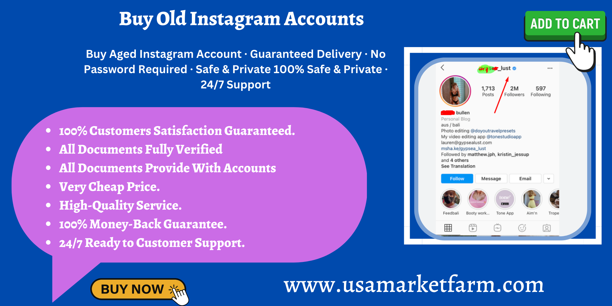 Buy Old Instagram Accounts & usamarketfarm